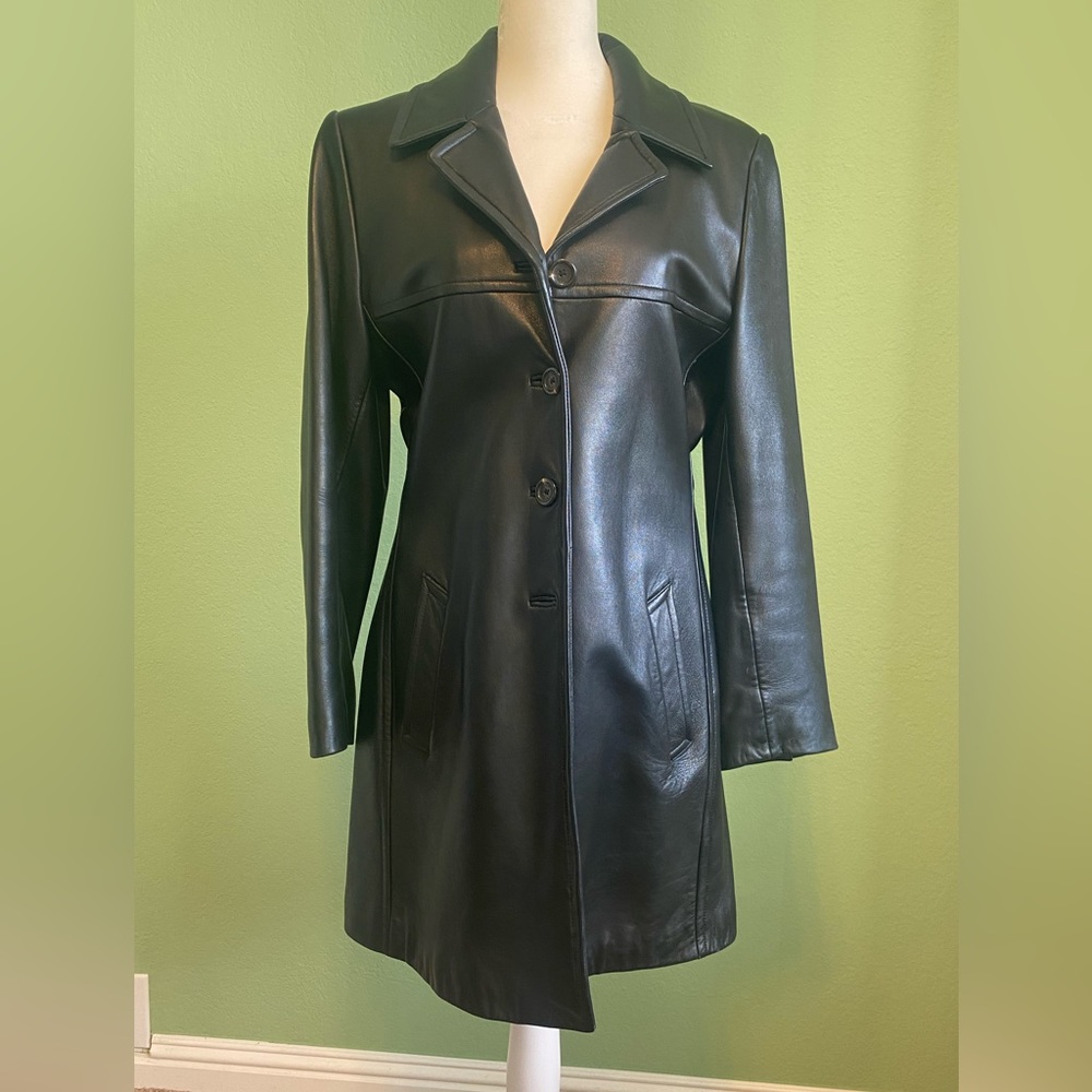 Calf Skin Leather Car Coat.Marc New York by Andrew Marc